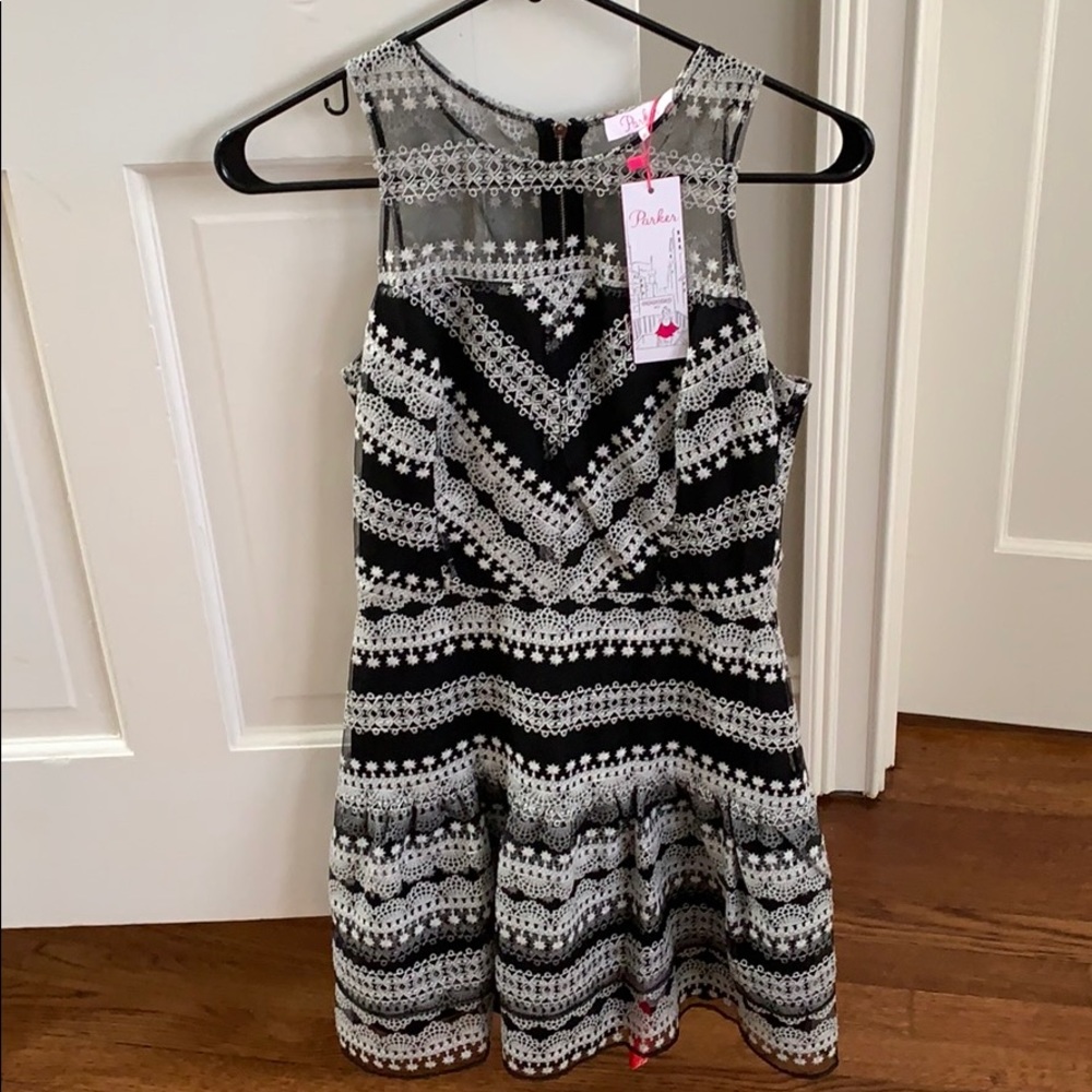 Parker Dress XS NWT Black & White